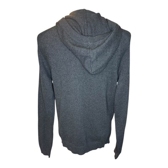 New Flag & Anthem Men's Gray Buttoned Neck Knitted Hoodie Sweater Size Small NWT - Picture 3 of 6